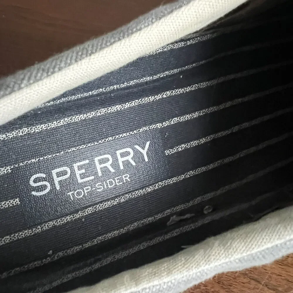 Sperry Shoes Sz 10.5 M Striper II CVO Salt Washed Sneakers STS17393 Grey Canvas